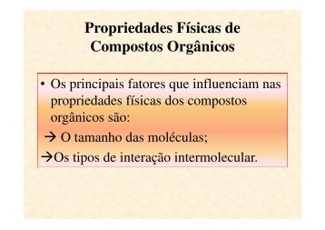 Propriedades FÃ­sicas de Compostos OrgÃ¢nicos - La Salle