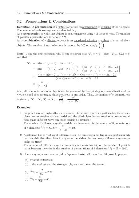 permutations and combinations calculator