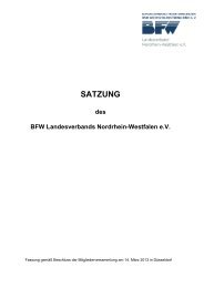 BFW NRW Satzung - BFW Landesverband Nordrhein-Westfalen eV