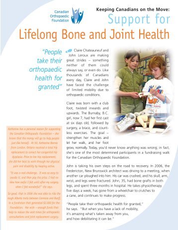 Support for Lifelong Bone and Joint Health - Canadian Orthopaedic ...