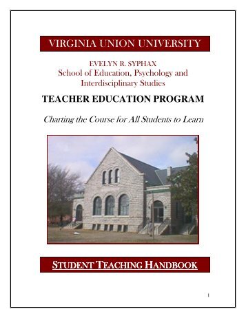 Student Teaching Handbook - Virginia Union University