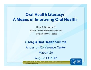 Oral Health Literacy: A Means of Improving Oral ... - Blsmeetings.net