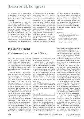 Die Sportschulter - Deutsche Zeitschrift fÃƒÂ¼r Sportmedizin