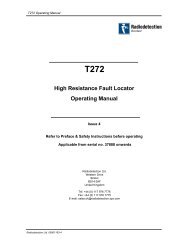 T272 High Resistance Fault Locator Operating Manual