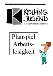 Planspiel Arbeitslosigkeit - Kolpingjugend