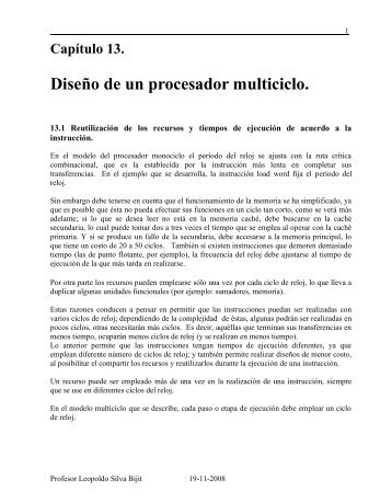 Cap. 13 DiseÃƒÂ±o procesador multiciclo