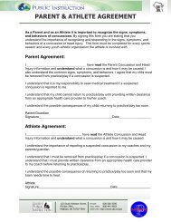 Parent and Athlete Concussion and Head Injury Agreement