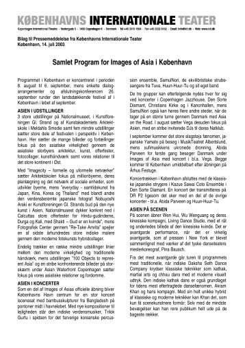 Samlet Program for Images of Asia i KÃ¸benhavn - KÃ¸benhavns ...