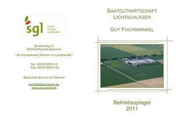 Betriebsspiegel Saatgutwirtschaft2011 - SGL GmbH