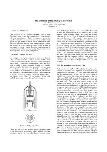 The Evolution of the Hydrogen Thyratron