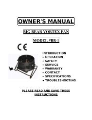 OWNER'S MANUAL - Air & Water