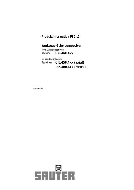 Produktinformation: PI 21.3 - Sauter Feinmechanik GmbH