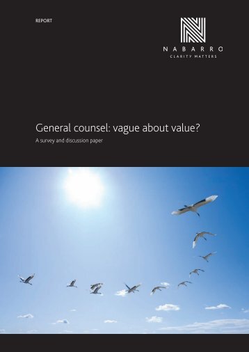 General counsel: vague about value? - Nabarro