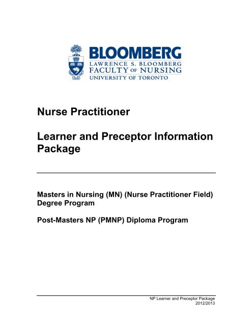 Nurse Practitioner Learner and Preceptor Information Package