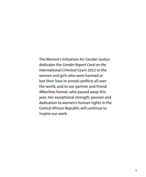 Gender Report Card on the International Criminal ... - YWCA Canada