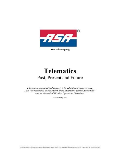 Telematics - Automotive Service Association