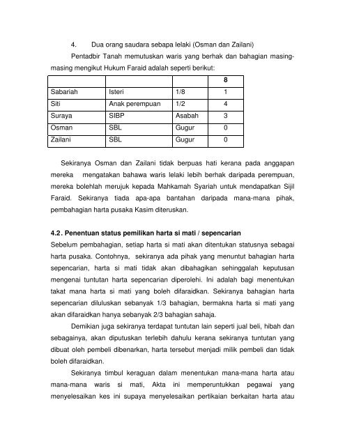 ISU-ISU PEMBAHAGIAN HARTA PUSAKA ORANG ISLAM DALAM ...