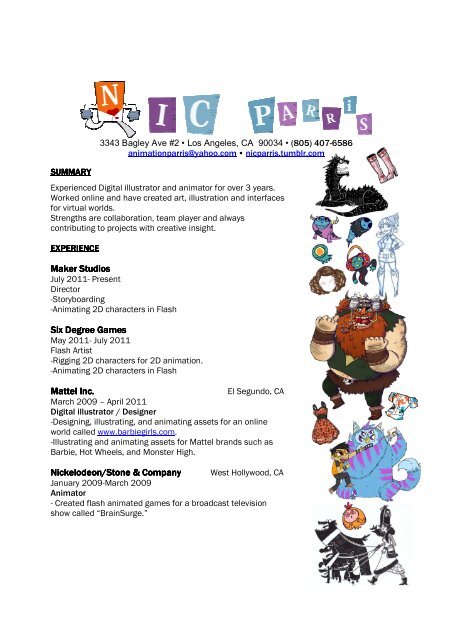 Resume - PLAY! Illustration Resume - PLAY! Illustration