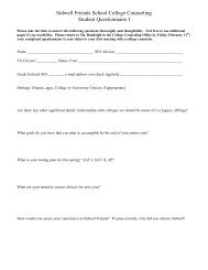 Junior Student Questionnaire - Sidwell Friends School
