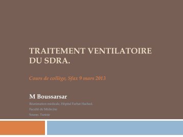 Traitement ventilatoire du SDRA - ATuRea