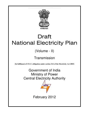 Draft National Electricity Plan - Central Electrical Authority