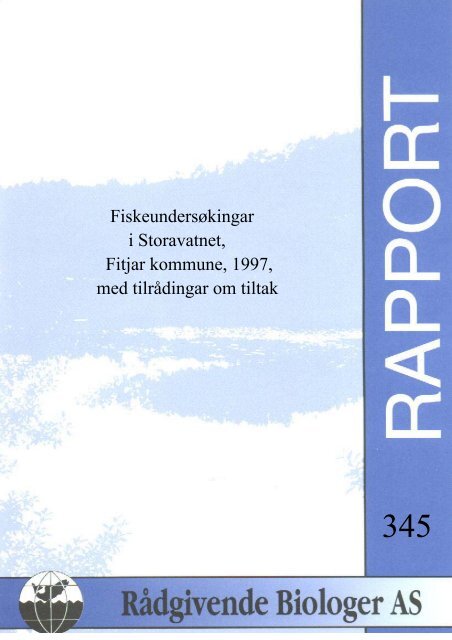 FiskeundersÃ¸kingar i Storavatnet, Fitjar, i 1997, med tilrÃ¥dingar om ...