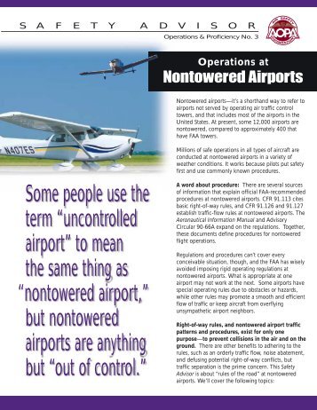 Operations at Nontowered Airports - Flight Training