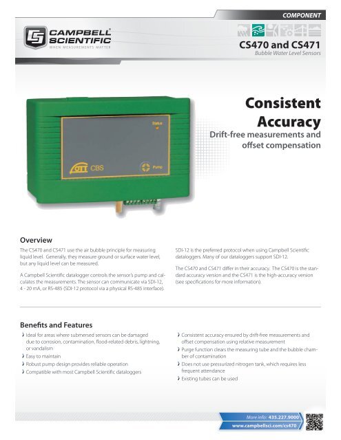 CS470 and CS471 OTT CBS Compact Bubbler Sensors Brochure
