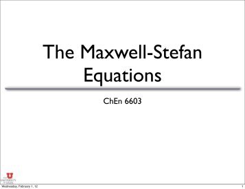 Maxwell-Stefan Equations