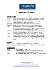 CV Daniela Barra - Cannizzo Management