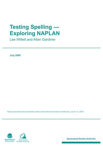 Testing spelling -- Exploring NAPLAN