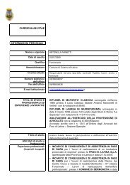 curriculum vitae - Comune di Cisterna di Latina