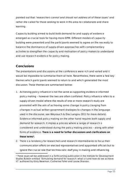 What is the evidence on evidence-informed policy making? - INASP