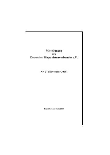 Mitteilungen des Deutschen Hispanistenverbandes e.V. - Deutscher ...