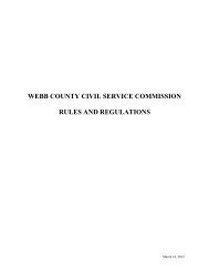 Webb County Civil Service Commission Rules and Regulations