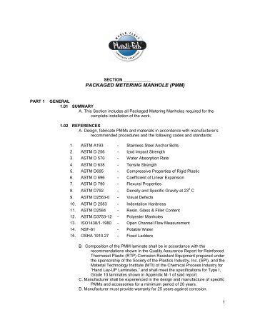 Packaged Metering Manhole Specifications.pdf - Plasti-Fab, Inc.