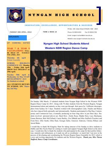 08 Nyngan News 02/04/13 Week 15 [pdf, 202 KB] - Nyngan High ...