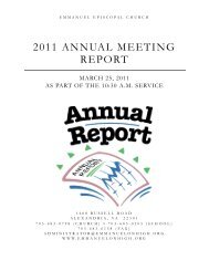 2011 ANNUAL MEETING REPORT - Emmanuel Episcopal Church