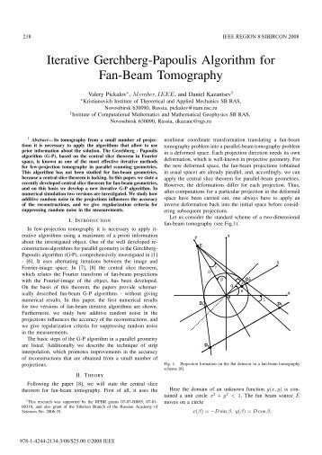 Iterative Gerchberg-Papoulis Algorithm for Fan-Beam Tomography