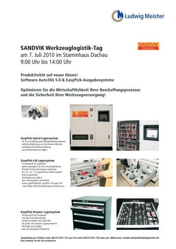 SANDVIK Werkzeuglogistik-Tag am 7. Juli 2010 im ... - Ludwig Meister