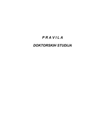 Pravila doktorskih studija - Univerzitet Crne Gore