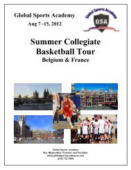 Summer Collegiate Basketball Tour - Global Sports Academy