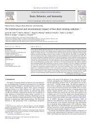 The biobehavioral and neuroimmune impact of low-dose ionizing ...