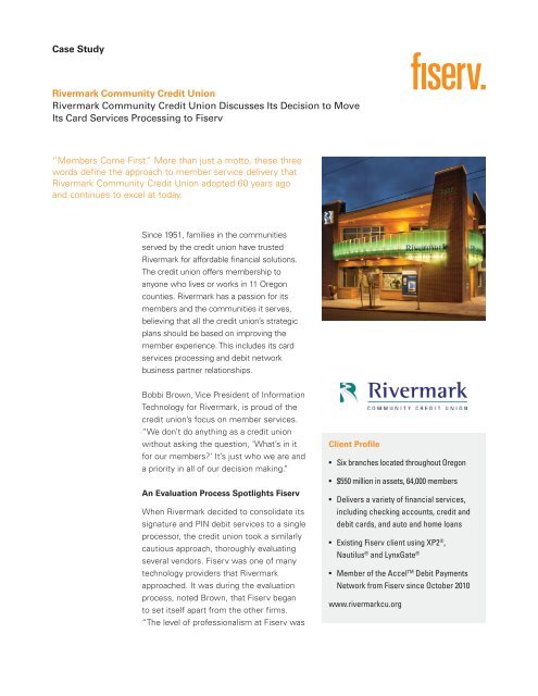 Rivermark Community Credit Union - Card Solutions - Fiserv