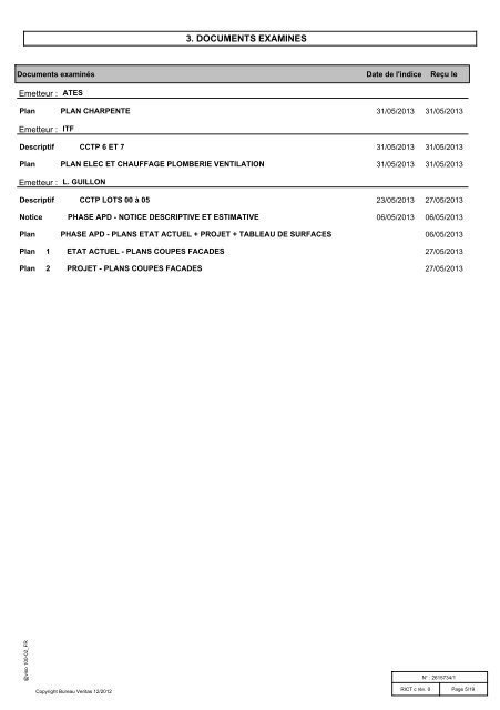 Rapport Initial de Contrôle Technique - La Couarde sur Mer