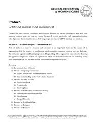 Protocol - General Federation of Women's Clubs