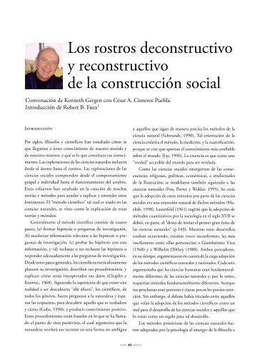 Los rostros deconstructivo y reconstructivo de la construcciÃ³n social