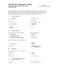 Placement Exam Elementary Algebra Skills Study Guide