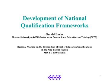 Development of National Qualification Frameworks - Asia Pacific ...