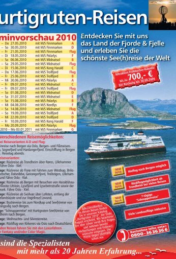 Hurtigruten-Reisen - Blitz-Reisen HomePage